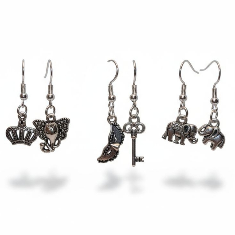 NWT Bundle of 3 Pairs of Adorable Stainless steel Dangling Earrings!!